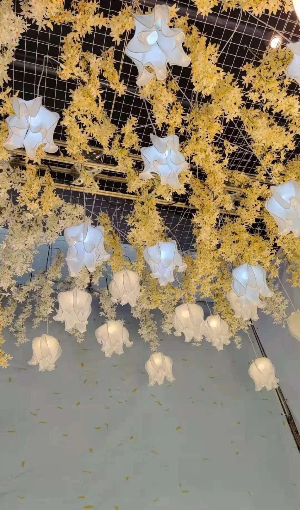 WeddingStory Shop Lily Flower LED fabric Chandelier