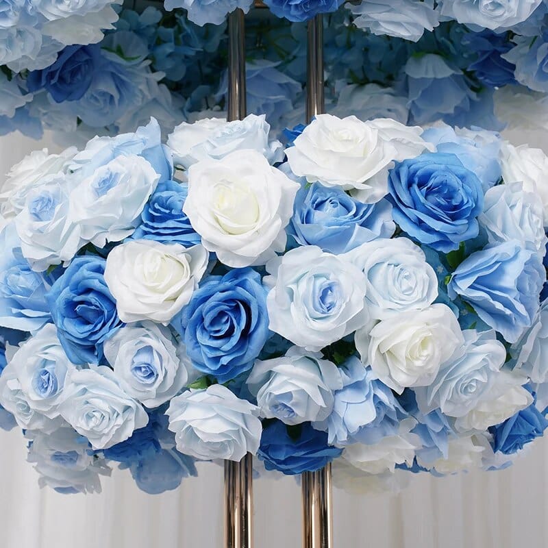 Blue Floral Arrangement with a Stand