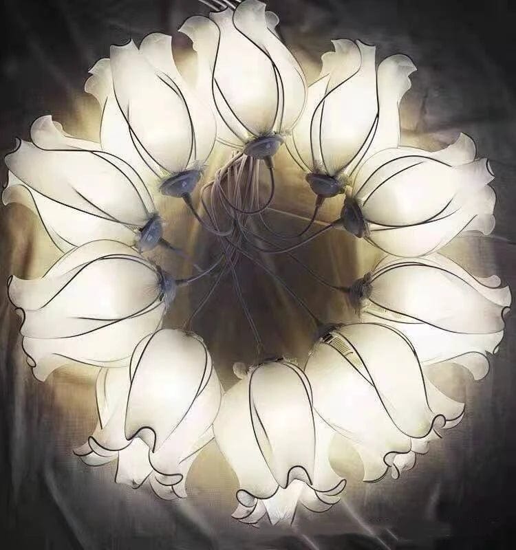 WeddingStory Shop 110V / 10PCS  White LED Lily Flower LED fabric Chandelier