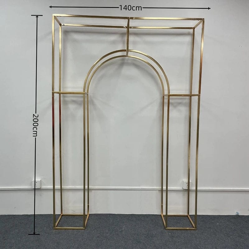 WeddingStory Shop Shiny Gold / 2m x 1.4m 1pcs Shiny Gold Arch  Stand - Perfect for Stage, Aisle, Backdrops, and More!