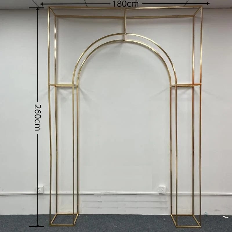 WeddingStory Shop Shiny Gold / 2.6m x 1.8m 1pcs Shiny Gold Arch  Stand - Perfect for Stage, Aisle, Backdrops, and More!