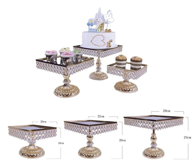 Decostar™ Crystal 3 Tier Cake Stand 26 - Silver