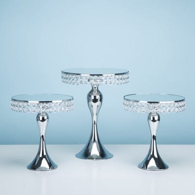 Silver Cake Stand 15 in. - Parlani Party Rentals